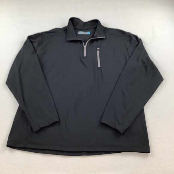 Roundtree & Yorke Men’s X-Large Performance 1/4 Zip Pullover Long Sleeves Black - Picture 1 of 12